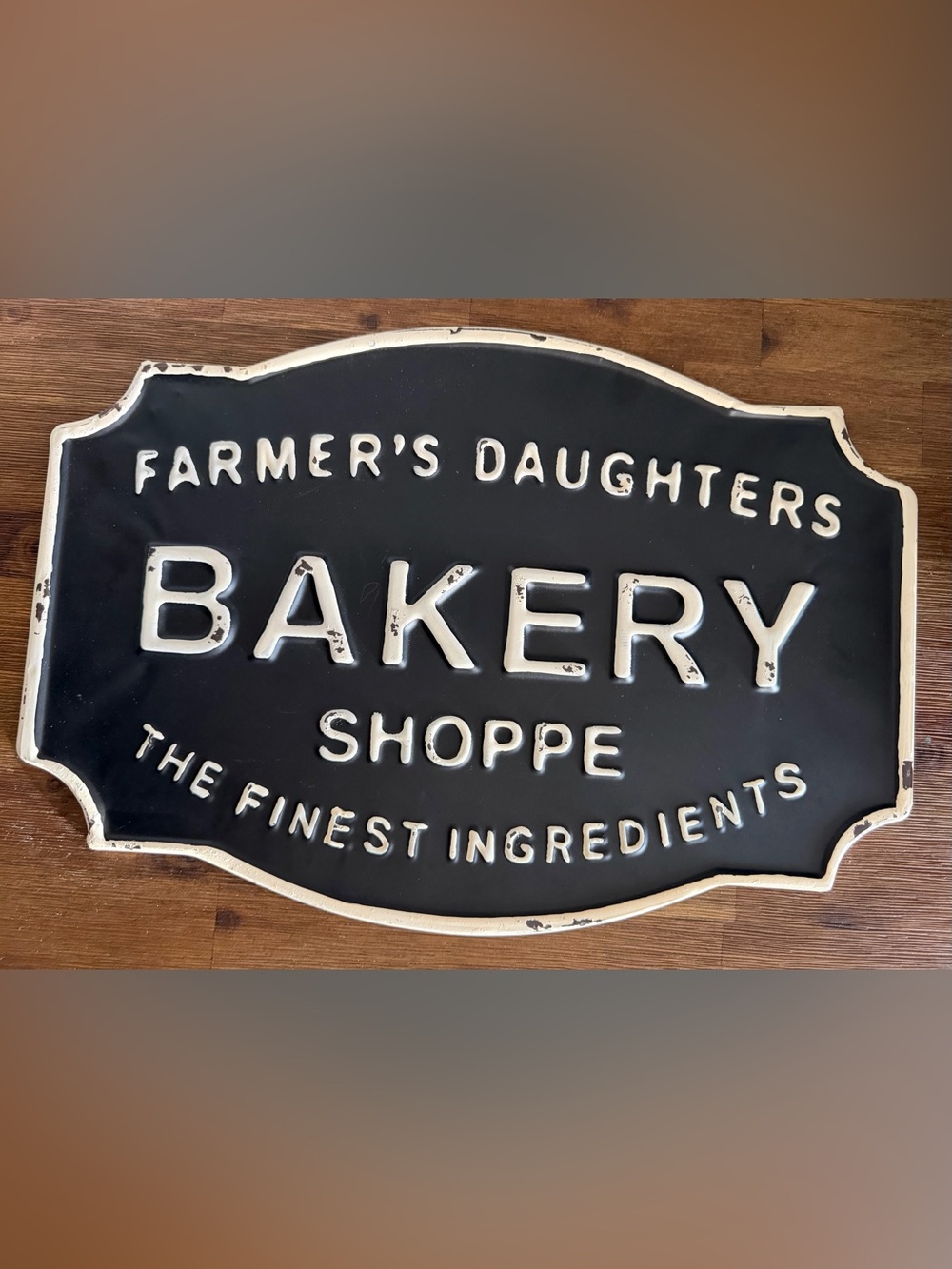 Farmhouse Black Bakery Shoppe Wall Sign - Rustic Kitchen Decor